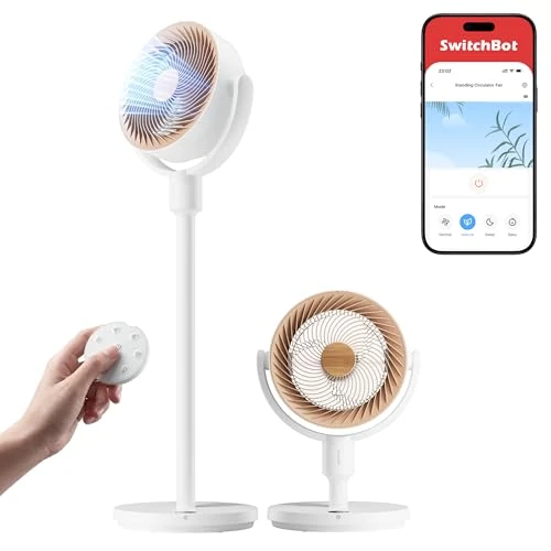 Offerta a tempo: SwitchBot Ventilatore a circolazione d'aria a piantana RGB, silenzioso (22 dB) con telecomando, compatibile Matter via Hub, portata 9,15 m³/min, altezza regolabile, 4 modalità, 9 velocità, timer 9 ore - 15% da 99.99 € a 84.99 €