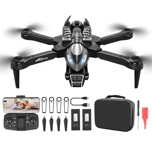 Drone con Telecamera 1080P HD, Mini Drone per Bambini e Principianti con Funzione nebulizzazione, 3D Flip, Droni Quadricottero RC con Luci LED e 2 Batterie, Lungo Tempo di Volo