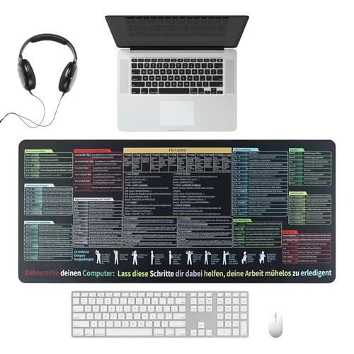 FYting Alfombra Raton Ordenador,Alfombrilla Ratón 900x400 x3mm,Mouse Pad,Word PPT Windows Mauspad Grande Impermeable para Oficina, Escuela, PC, MacBook, Computadora Portátil(D)