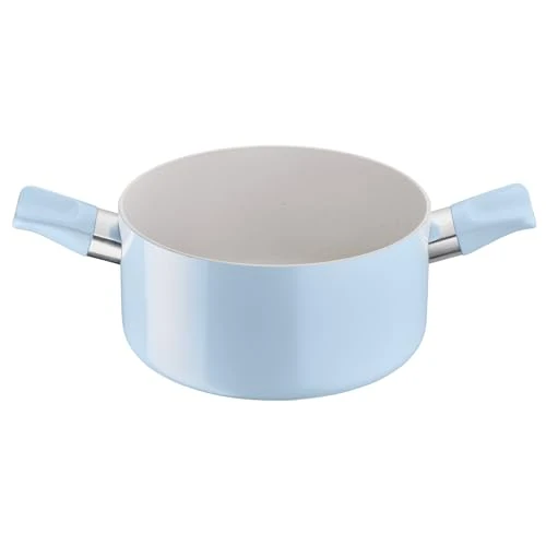 Lagostina Brezza, cacerola honda con 2 asas, antiadherente, diámetro de 20 cm, revestimiento mineral, indicador de calor Thermo-Signal, asas remachadas, compatible con inducción