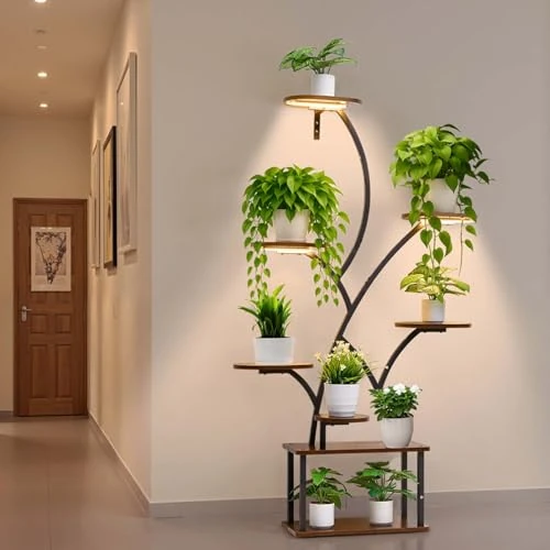 Offre limitée : VEVOR Support Plantes Intérieur avec Lampe de Croissance, Étagère Porte Plantes 8 Niveaux Métal, 157,5 cm, 3 Réglages Minuterie, 10 Niveaux Luminosité, Meuble Présentoir Fleurs pour Décoration Salon de 77.99 € à 47.03 € (40% de remise)