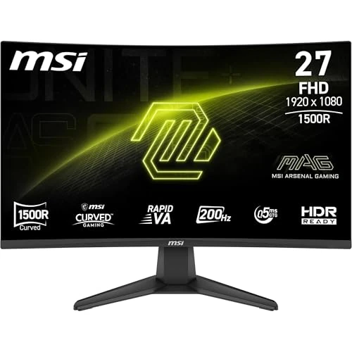 Offerta a tempo: msi MAG 276CFA E20 Monitor Gaming 27" FHD Curvo 1500R, Pannello Rapid VA 1920x1080, 200 Hz, 0,5 ms (GtG), HDR Ready, AMD FreeSync Premium, Eye Care,HDMI 2.0b, DP 1.2a, Design Frameless, VESA 100 mm - 9% da 152.99 € a 139.00 €