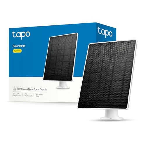 Tapo A202 Panneau Solaire 4,5 W, 5,2 V, adapté à la caméra à Pile, Installation Flexible, Charge à Haute efficacité, IP65, réglable à 360 °, câble de Charge de 4 m