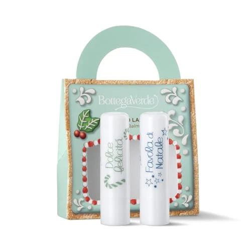 Oferta ograniczona: Bottega Verde - Pudełko upominkowe balsamy do ust, słodkie szczęście i bajka bożonarodzeniowa, masło kakaowe i witamina E, wegańska formuła, pomysł na prezent dla niej z 106.66 PLN na 106.66 PLN (zniżka 0%)