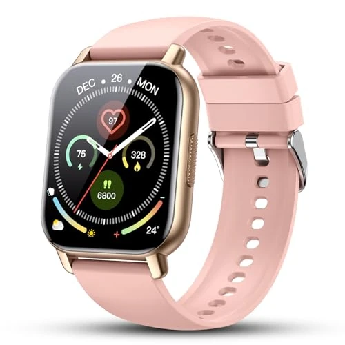 Poounur Smartwatch voor dames en heren, 1,91 inch HD Touch fitnesshorloge met bluetooth-oproepen, 100+ sportmodi, fitnesstracker met 2 armbanden, IP68 waterdicht
