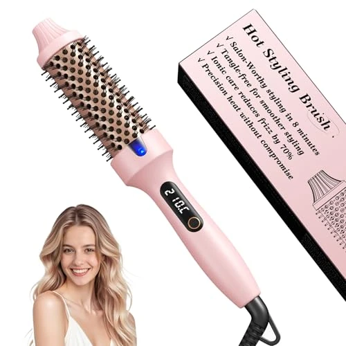 Zeitlich begrenztes Angebot: Haokoo Thermal Brush, Thermobürste 38mm für Salon-Styling in 8 Min, Ionische Lockenbürste Reduziert Frizz um 70%, 6 Temperaturstufen, für alle Haartypen geeignet, Doppelspannung von 87.48 € auf 87.48 € (0.00% Rabatt)