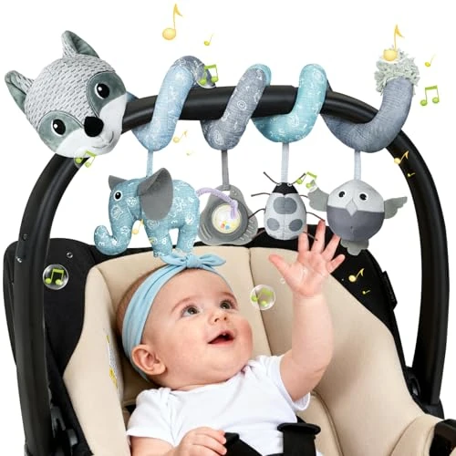 Oferta limitowana: Vicloon Spiralna zabawka wózek dla niemowląt, zabawka edukacyjna spiralna z pluszowym lisem, prezent na 0-3-6 miesięcy, akcesoria do wózka, łóżeczka i fotelików samochodowych, szary lis z 46.99 zł na 46.99 zł (oszczędź 0.00%)