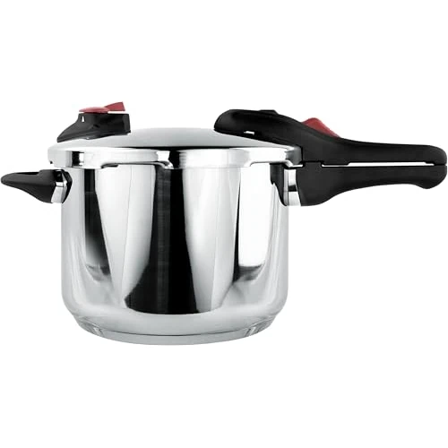 Offerta a tempo: Nerthus FIH 1582 pentola a pressione acciaio inox 6 l con 2 livelli di pressione base full induction compatibile con tutti i piani cottura chiusura di sicurezza e precisione elevata - 0.00% da 69.95 € a 69.95 €