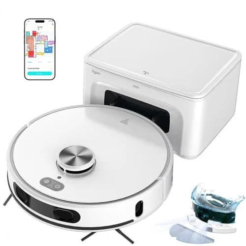 Offerta a tempo: Robot Aspirapolvere Lavapavimenti con Mappatura fino a 8000Pa Svuotamento Automatico Lidar Laser Pulizie Programmate, aree Riservate Pulizia Personalizzata WiFi/Alexa/App, peli Animali Domestici - 63% da 599.99 € a 219.99 €