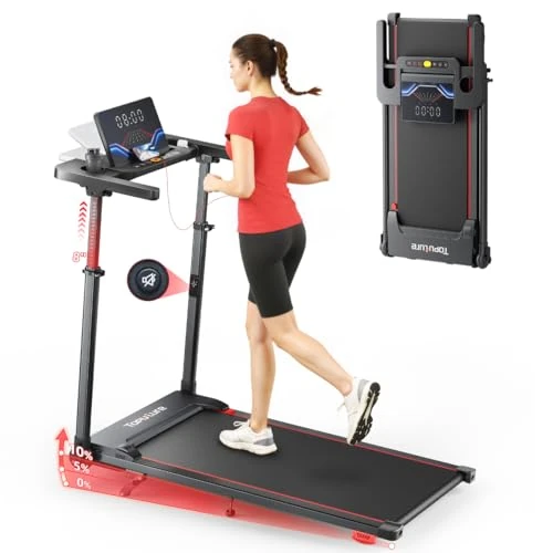 Tapis de Course 6 en 1, Inclinable 10%, Vitesse 12KM/H, Colonne Montante télescopique, 2.5 HP,Télécommande Mute,Walking PadTapis de Marche, Tapis Roulant,Compact et Portable,Adapté aux familles