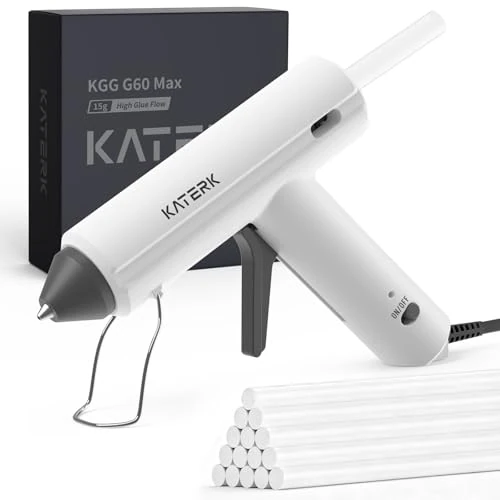 Offerta a tempo: Katerk Pistola Colla a Caldo, 60W Pistola Colla a Caldo Professionale con 15 Stick di Colla da 11 * 15 mm, 60S Calore Veloce, Ideale per l'artigianato, la Decorazione - 0.00% da 19.99 € a 19.99 €