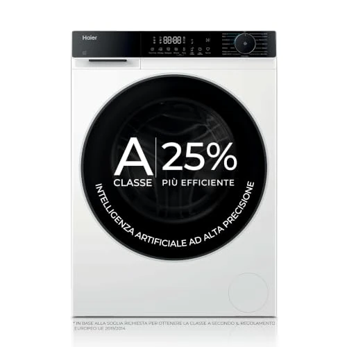 Offerta a tempo: Haier X Serie 5 Lavatrice 9 Kg, 1400 Giri, Classe A-25%, Bianca - 32% da 549.00 € a 371.00 €