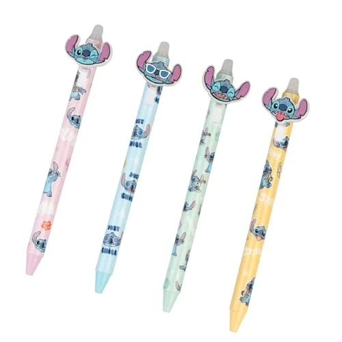 Limitiertes Angebot: Grupo Erik Kugelschreiber Set Disney Stitch - 4 Gel Stifte Kugelschreiber Set - Gelschreiber Disny Lilo und Stitch Sachen Merch Geschenke Gelb von 11.95 EUR auf 8.75 EUR (Spare 27%)