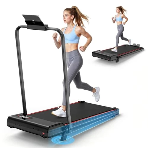 Offerta a tempo: Tapis Roulant Elettrico Salvaspazio 7%, 3 IN 1 Walking Pad Pieghevole, 2.5CV Tapis Roulant Con Inclinazione(Nero brillante) - 14% da 139.99 € a 120.02 €