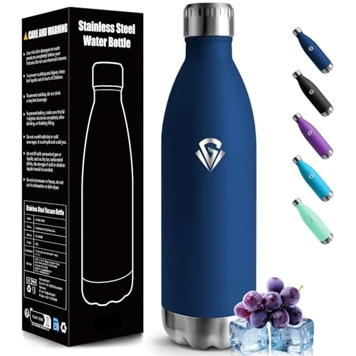Mulbijeo Edelstahl Trinkflasche 1L, Thermosflasche, BPA-Frei, Wasserflasche Sport, Auslaufsicher Wasserflasche, Trinkflasche Kohlensäure Geeignet, für Gym, Fitness, Fahrrad