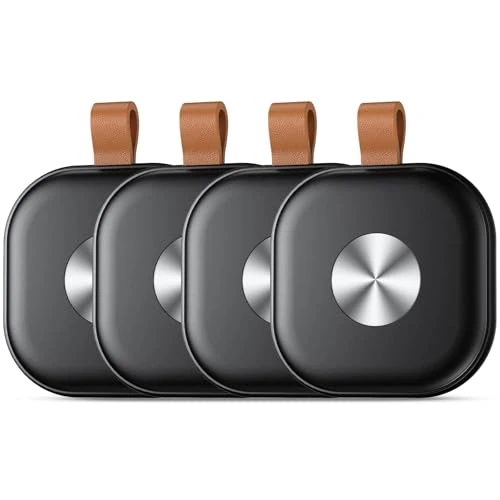 Smart Tracer Tag Set van 4 Zwart, Bluetooth Object Locator Werkt met Apple Lokaliseren (alleen iOS), Locator Tags voor koffers/portemonnees/sleutels