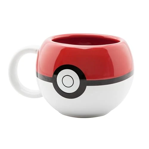 ABYSTYLE - Taza 3D Pokemon Pokeball - Producto oficial - 500 ml - Cerámica de alta calidad - Taza esférica coleccionista