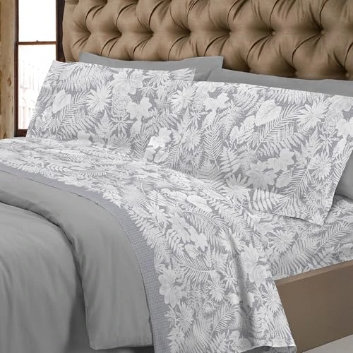 Offerta a tempo: PENSIERI DELICATI Completo Letto Matrimoniale, Flanella 100% Cotone Caldo e Morbido, 2 Piazze 180x200cm, Include Lenzuolo Sotto, Sopra e 2 Federe, Made in Italy, Clorofilla Grigio - 0.00% da 61.03 € a 61.03 €