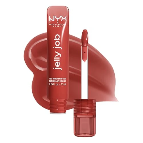 NYX Professional Makeup Peptide Infused Jelly Gloss, pielęgnujący błyszczyk do optycznie pełniejszych ust, Jelly Job, kolor: 06 Jelly Filled
