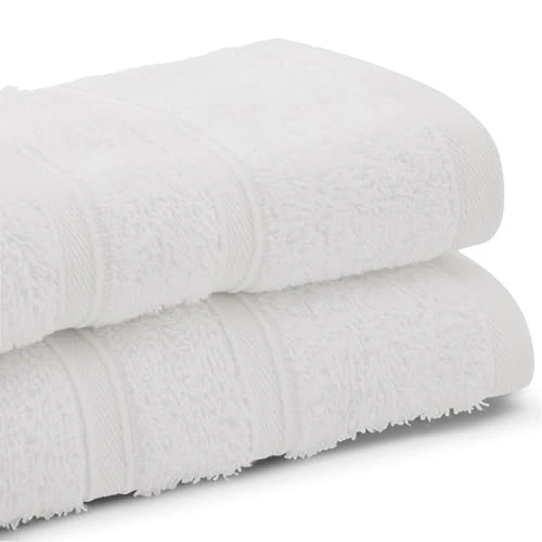 Bassetti Set 1+1 Asciugamano E Ospite, Bianco, 100% Cotone, 40X60/60X100 cm, 2 Asciugamani, Morbidi Assorbenti E Lavabili In Lavatrice