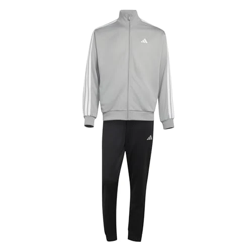 Offerta a tempo: adidas Uomo 3-Stripes French Terry Track_Suit, medium grey heather/white, M - 33% da 75.00 € a 50.46 €