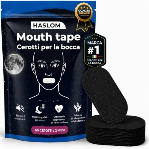 Offerta a tempo: 60 Mouth tape for sleeping - HASLOM – cerotti per non russare - 33% da 14.99 € a 9.99 €