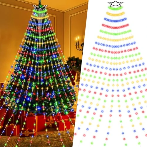 Offerta a tempo: Luci Albero di Natale Interno Esterno 400 LED 2,5 Metri 16 Fili — 37% da 29,97 € a 18,97 €