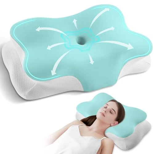 Neck Pillow, Memory Foam Pillow for Sleeping, Breathable Pillow Suitable for Hip, Back or Stomach Sleepers