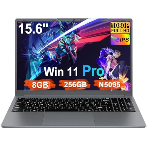 Laptop PC 15,6 Zoll Celeron N5095 Upto 2,9 GHz Win11 Pro Laptop 8GB RAM 256GB SSD TF 1TB LPDDR4 5G WiFi 1920 x 1080 FHD USB 3.0 Widevine L1 Laptop mit der italienischen Maus Film - Grau-4