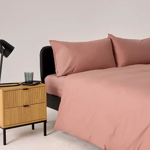 Bassetti Completo Copripiumino Una Piazza E Mezzo, Cipria, 100% Cotone, 200X200 cm, Set Copripiumino, Parure, Lavabile In Lavatrice, Sacco Copripiumino, Lenzuolo Sotto Con Angoli, Federa