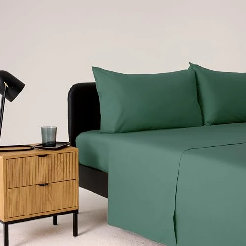 Bassetti Completo Letto Una Piazza E Mezzo, Salvia, 100% Cotone, 180X280 cm, Set Lenzuola, Parure, Lavabile In Lavatrice, Lenzuolo Sopra, Lenzuolo Sotto Con Angoli, Federa