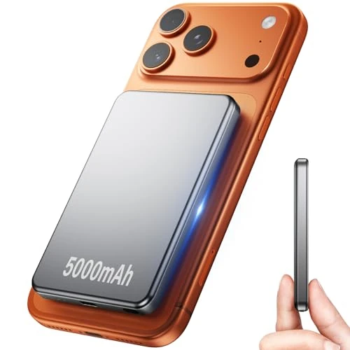 Oferta limitada: RWSRW Power Bank Magnético,5000mAh Bateria Externa,Inalámbrico PD 20W Carga Rapida Bateria Portatil Powerbank, Cargador Portátil Powerbank para iPhone 12 13 14 15 Pro Pro MAX Mini-Plata Negro de 39.99 EUR a 19.99 EUR (ahorro 50%)