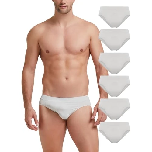 Offerta a tempo: POMPEA 6 Pezzi Slip Uomo in Morbida Microfibra, Mutande Uomo con Lavorazione a Coste - 41% da 57.00 € a 33.73 €