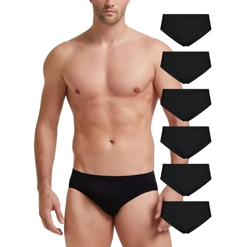 POMPEA 6 Pezzi Slip Uomo in Morbida Microfibra, Mutande Uomo con Lavorazione a Coste