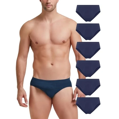 POMPEA 6 Pezzi Slip Uomo in Morbida Microfibra, Mutande Uomo con Lavorazione a Coste