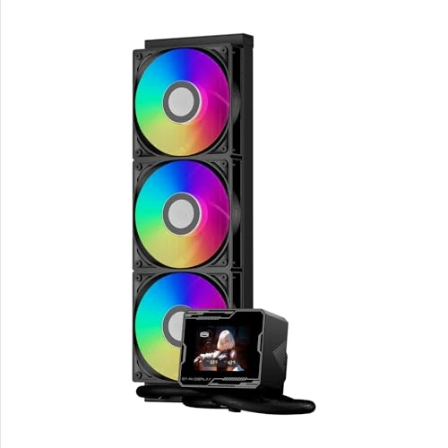 CPS GT360M ARGB Display BK, AIO CPU Cooler TDP 300W with 2.8 Inch IPS Screen, Liquid Cooling System with 3 ARGB PWM Fans, for Intel LGA 1851/1700/1200 & AMD AM5/AM4