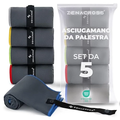 Offerta a tempo: Zenacross - Asciugamano Microfibra Palestra - 40x77cm (Set 5) - Grigio - 15% da 19.99 € a 16.99 €
