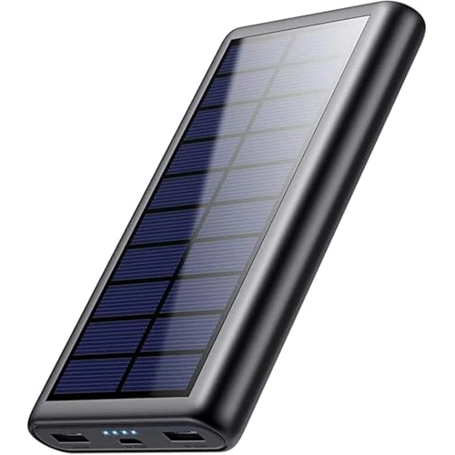 QTshine Ładowarka słoneczna Power Bank 26800mAh, USB C Szybkie Ładowanie Zewnętrzna bateria, Wysoka pojemność Powerbank z 3 Output z 4 LED Światła wyświetlacza dla iPhone 17 16 Pro,Telefon Tablety i