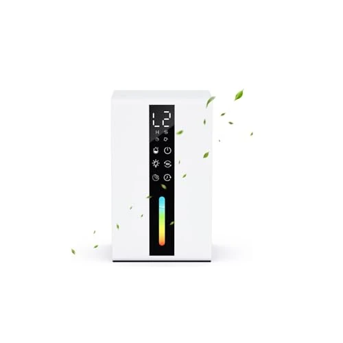 Offerta a tempo: Deumidificatore Casa con 1800ml, Deumidificatore Casa Muffa con Modalità di Umidità Alta e Bassa e Auto (≥50% RH), Spegnimento Automatico e Scongelamento, Timer 6/12/24/36/48H Ore, Luci a 7 Colori - 0% da 59.99 € a 59.99 €