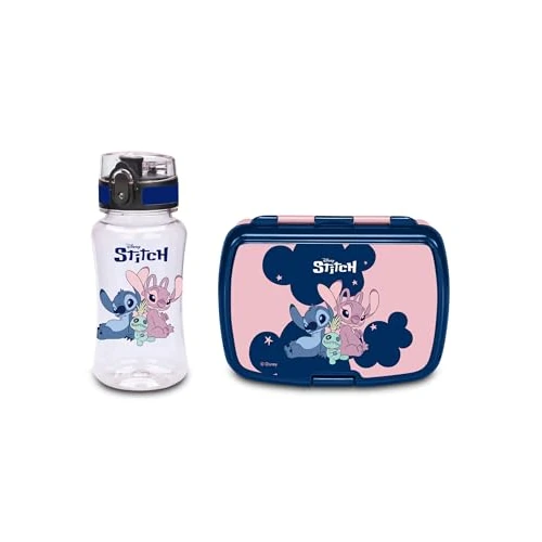 Offerta a tempo: Seven Set Portamerenda + Borraccia LILO & STITCH Rosa per bambini, Divisorio interno, Borraccia 460ml con coperchio ermetico, Prodotto ufficiale, Calcio, Idea regalo bambini e adulti - 12% da 16.90 € a 14.90 €