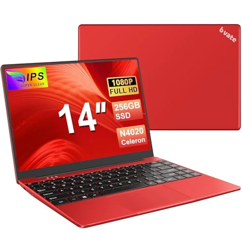 Celeron N4020 Upto Laptop 14 inch (35,6 cm) 2,8 GHz Win11 Pro Laptop 6 GB RAM 256 GB SSD TF 1TB LPDDR4 5G WiFi 1920 x 1080 FHD USB 3.0 Widevine L1 Laptop met Italiaanse film - Rood