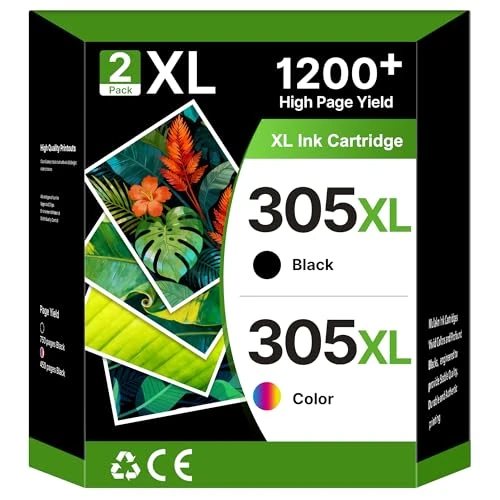 305 XL 305XL wkład atramentowy do HP 305 XL czarny i kolorowy do Envy 6020e 6420e 6032 6000 6020 6430e DeskJet 2720 2720e 2700 2710 DeskJet Plus 4120e 413(2-Opakowanie