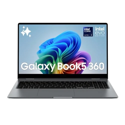 Offerta a tempo: Samsung Galaxy Book5 360 15.6", Garanzia 3 anni, AI PC, Processore Intel Core Ultra 5 Serie 2, 16GB RAM, 512GB SSD, Display AMOLED TouchScreen, S Pen, Windows 11 Home, Copilot+ PC, Gray [ITA] - 18% da 1099.00 € a 899.00 €