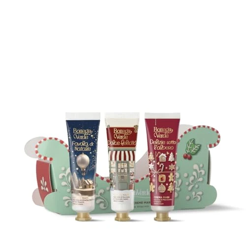 Offerta a tempo: Bottega Verde - Cofanetto Regalo XMas Mix Creme Mani, 3 Creme Mani da 30 ml, Favola di Natale, Dolce Felicità e Delizie Sotto l’Albero, Nutriente, Protettivo, Idea Regalo - 0.00% da 10.39 € a 10.39 €
