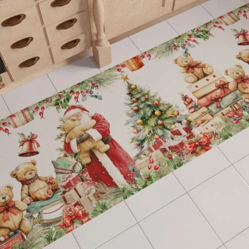 Offerta a tempo: PETTI Artigiani Italiani - Tappeto Cucina Natalizio, Passatoia Cucina Natalizio, Antiscivolo e Lavabile, Tappeto per Natale 52x180 cm, Sweet Santa, Made in italy - 0.00% da 27.90 € a 27.90 €