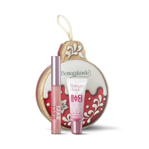 Offerta a tempo: Bottega Verde - Cofanetto Regalo BACI BACI, con Lip Gloss Sparkling e Maschera Labbra 7 ml, con Burro di Mango, Karité, Acido Ialuronico e Vitamina E, Idea Regalo per Lei - 15% da 30.00 € a 25.50 €