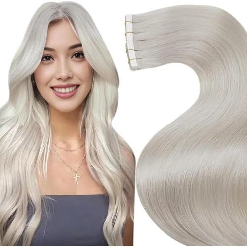 Limitiertes Angebot: LaaVoo Tape in Extensions Blond 55cm Lang Tape in Extensions Echthaar Platinblond Natürlich Extensions Tapes Echthaar Remy Menschliches 20pcs 50g von 69.99 EUR auf 69.99 EUR (Spare 0%)