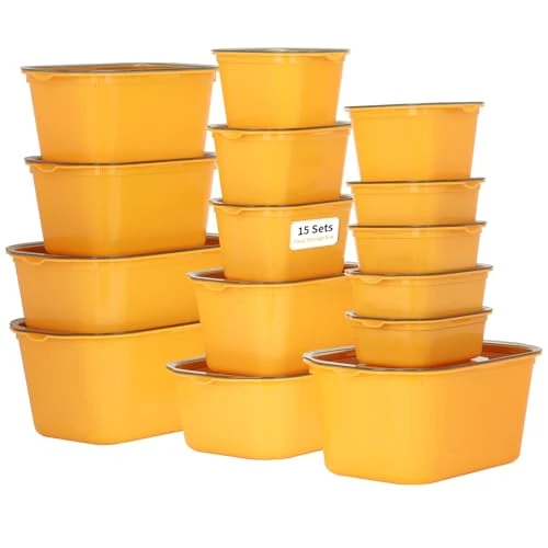 Limited-time offer: VINATO Airtight Food Containers (15 Pieces) - Set for Freezer, Microwave, Dishwasher, Stacking - Yellow from $37.90 to $37.90 (save 0.00%)