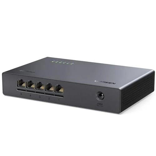 Offerta a tempo: UGREEN Switch Ethernet 2.5G 5 Porte Hub RJ45 Plug Play 100/1000/2500Mbps - 37% da 45.13 € a 28.49 €