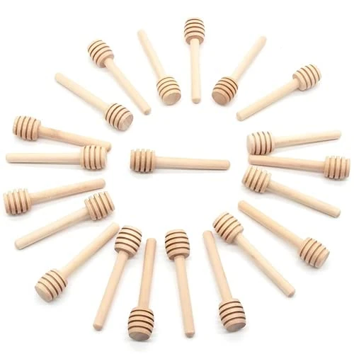 5 Stück/Set mit 8 cm langem Griff aus Holz, Honigrührstange, praktisch, Honigmischung, Stick, Einmachglas, Löffel, Zubehör für Kaffee, Milch, Tee, Küche, professionelles Werkzeug
